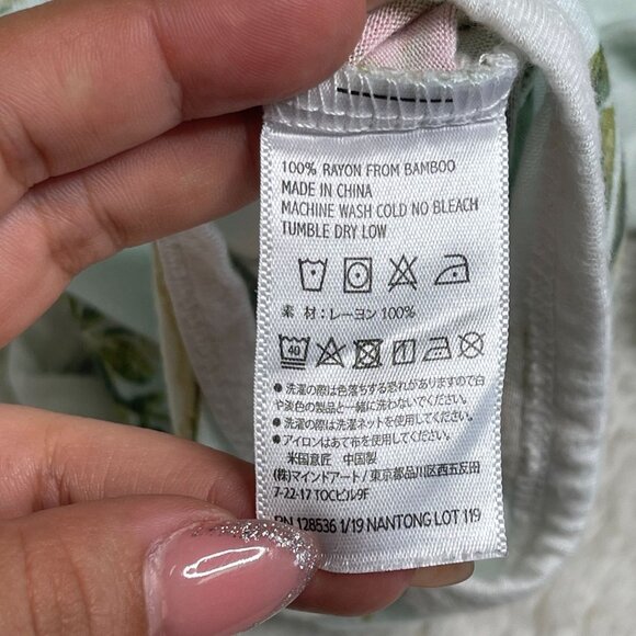 Milkbarn Kid's Green Blue Plants Pattern One Piece Pajama Size 6-12 Months - Picture 4 of 10